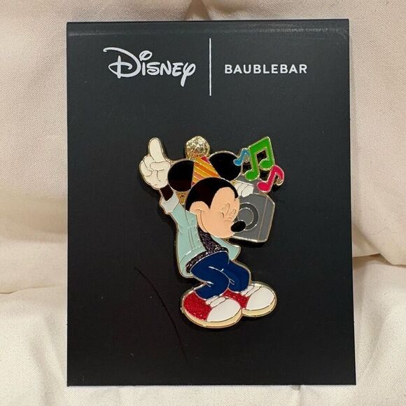 Baublebar Exclusive Disney Mickey Mouse Music Celebration Enamel Pin NWT - Picture 3 of 4